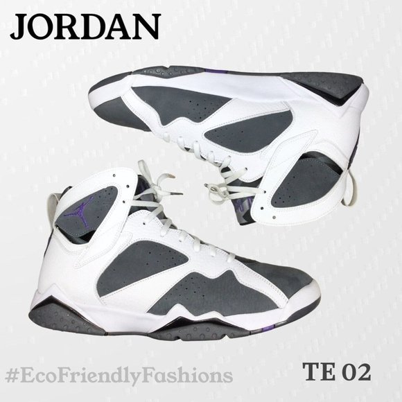 Nike Air Jordan 7 Retro Flint Men's White & Gray Sneaker Size 14 CU9307-100 - Picture 4 of 7